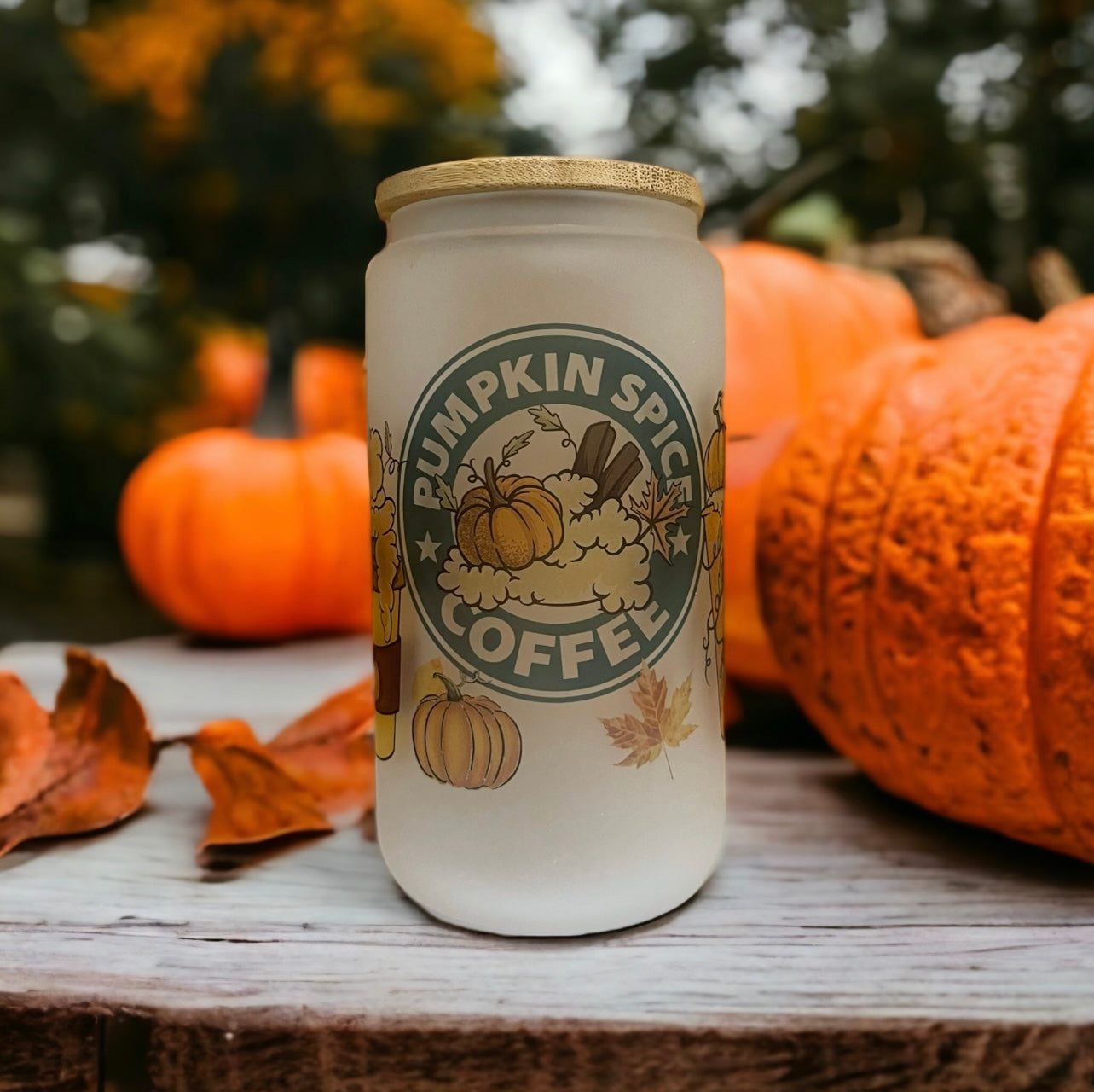 Pumpkin Spice Glass Cup