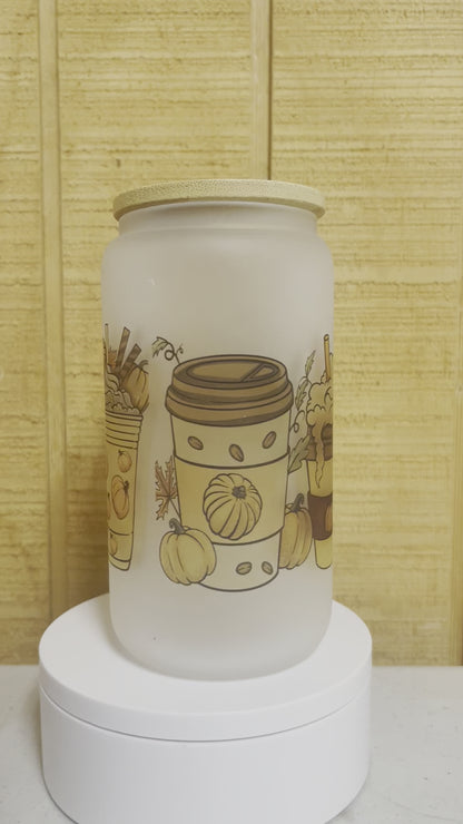 Pumpkin Spice Glass Cup